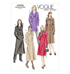 7979 VOGUE 1-2 BREASTED COAT LENGTHS PATTERN 12-16 ; 18-22 UNCUT CHOICE